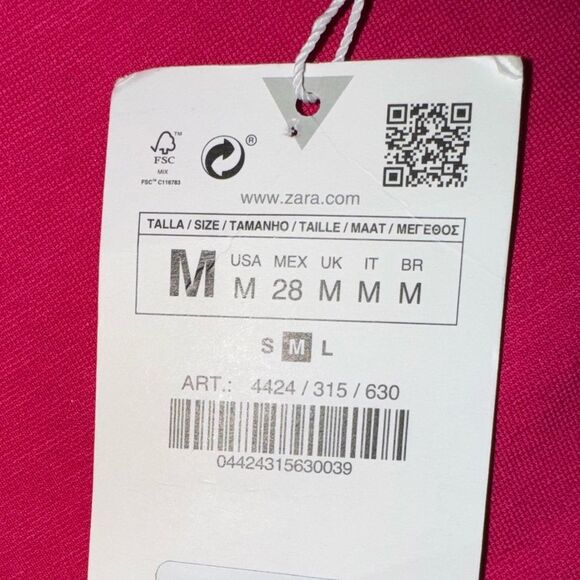 ZARA Hot Pink One-Shoulder Crop Top – Size M NWT - Picture 4 of 4